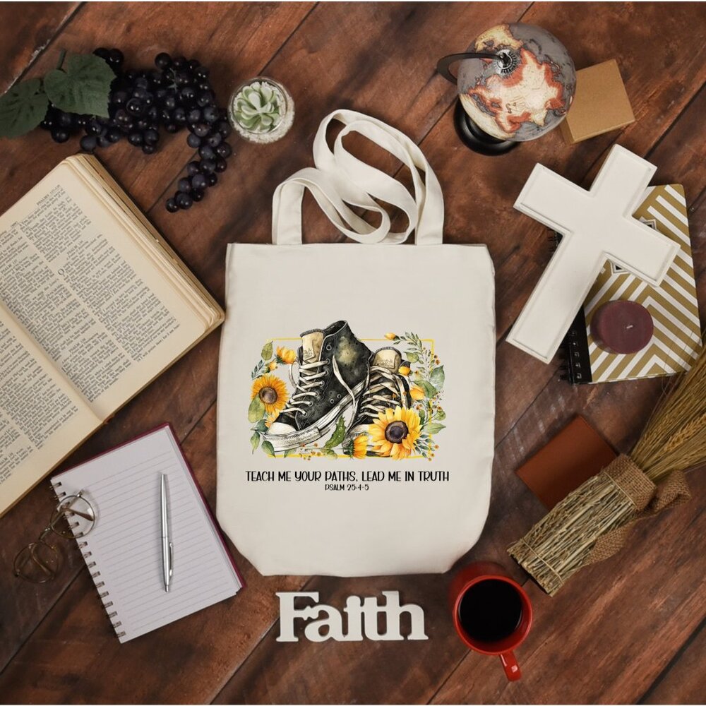 Teach Me Your Paths Heavy Canvas Custom Cotton Tote Bag